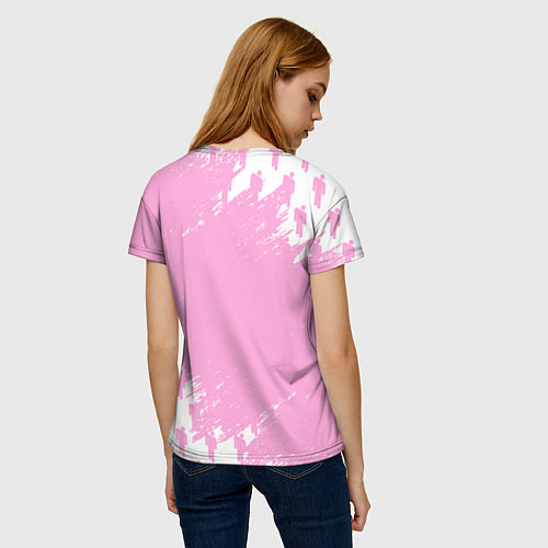 Женская футболка Billie Eilish: Pink Style / 3D-принт – фото 4