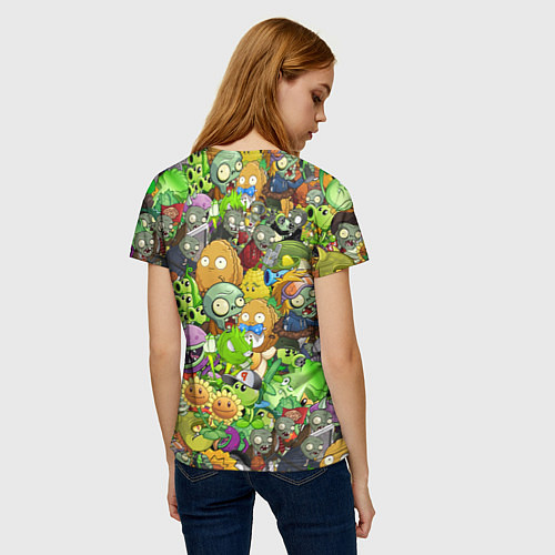 Женская футболка PLANTS VS ZOMBIES / 3D-принт – фото 4