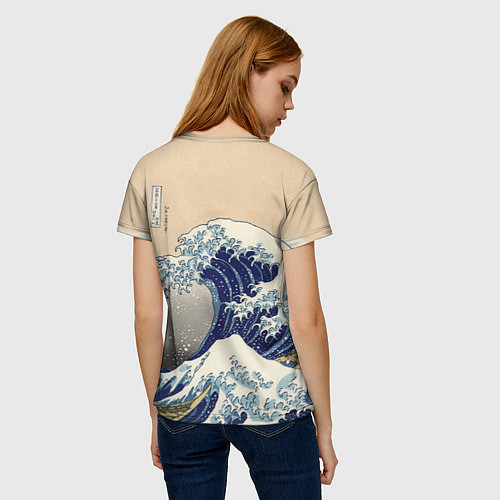Женская футболка Kanagawa Wave Art / 3D-принт – фото 4