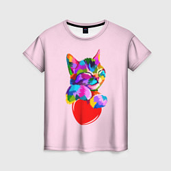 Футболка женская Кот, цвет: 3D-принт