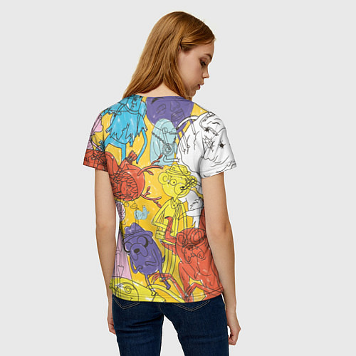 Женская футболка Время Приключений, раскраска / 3D-принт – фото 4