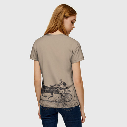Женская футболка Лошадь с колесницей / 3D-принт – фото 4