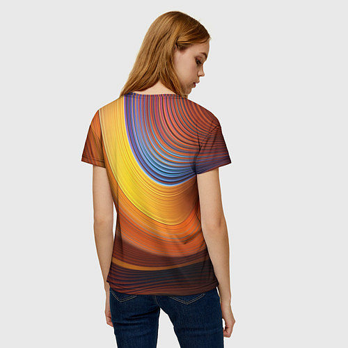 Женская футболка Плавные Линии / 3D-принт – фото 4