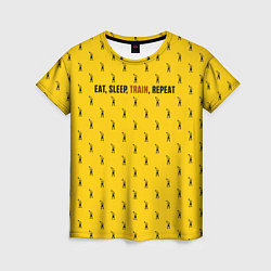 Женская футболка Eat, sleep, train, repeat