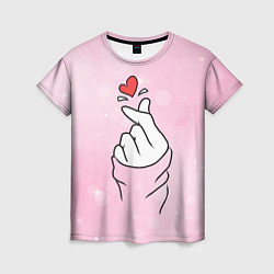 Женская футболка Сердечко пальцами
