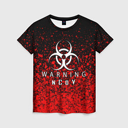 Женская футболка Warning NCoV