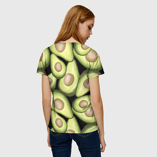 Женская футболка Avocado background / 3D-принт – фото 4