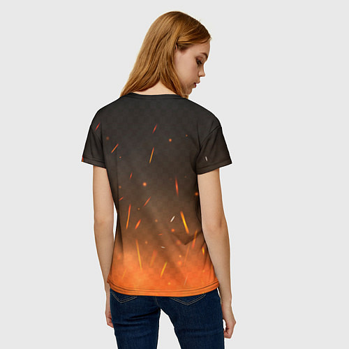 Женская футболка Огненный единорог / 3D-принт – фото 4