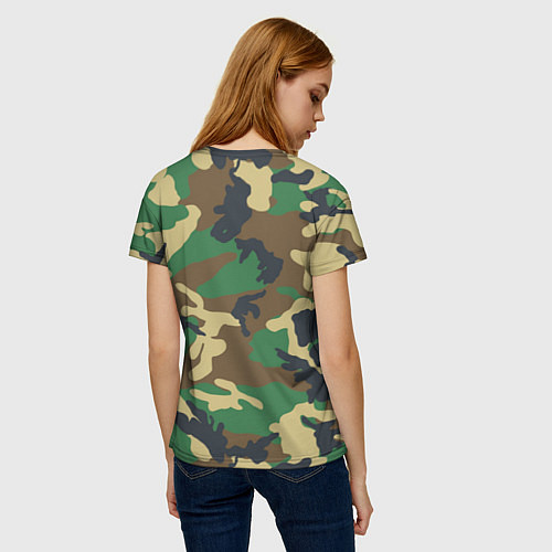 Женская футболка Камуфляж Войска связи / 3D-принт – фото 4