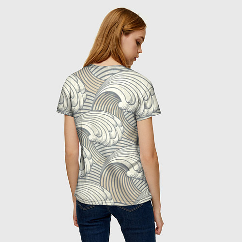 Женская футболка Арт волны / 3D-принт – фото 4