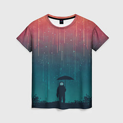 Женская футболка Космический Дождь