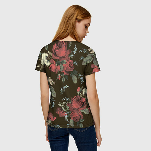 Женская футболка Букет роз / 3D-принт – фото 4