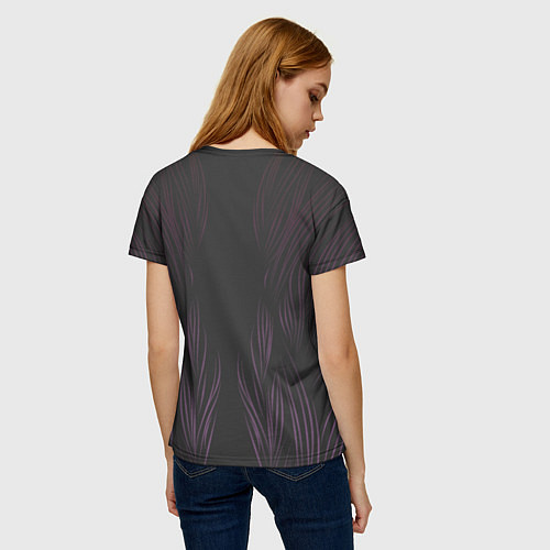 Женская футболка Фиолетовое пламя / 3D-принт – фото 4