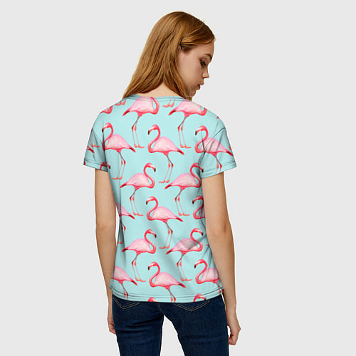 Женская футболка Фламинго / 3D-принт – фото 4