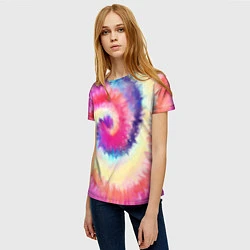 Футболка женская Tie Dye vortex, цвет: 3D-принт — фото 2