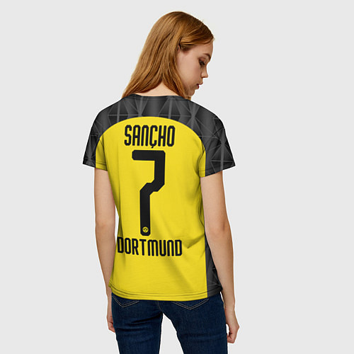 Женская футболка Sancho home UEFA 19-20 / 3D-принт – фото 4