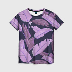 Женская футболка Tropical leaves 4 purple