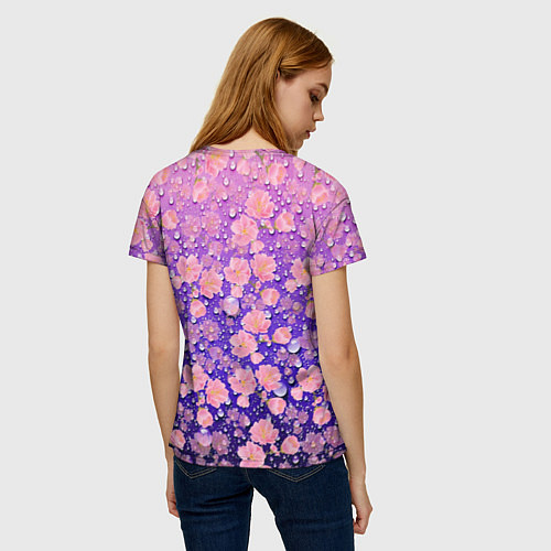 Женская футболка Цветы / 3D-принт – фото 4