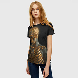 Футболка женская Скелет В Золоте, цвет: 3D-принт — фото 2