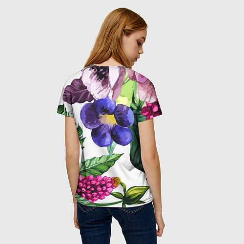 Женская футболка Цветы / 3D-принт – фото 4
