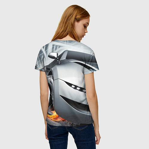 Женская футболка Lamborghini / 3D-принт – фото 4