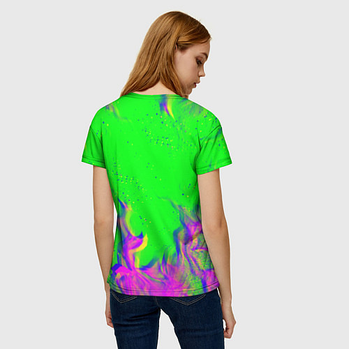 Женская футболка ОГОНЬ ГЛИТЧ / 3D-принт – фото 4