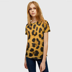 Футболка женская Леопард, цвет: 3D-принт — фото 2