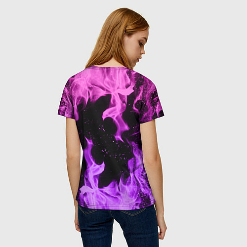 Женская футболка ЦВЕТНОЙ ОГОНЬ / 3D-принт – фото 4