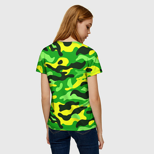 Женская футболка КАМУФЛЯЖ GREEN / 3D-принт – фото 4
