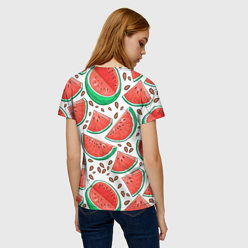 Женская футболка Арбуз / 3D-принт – фото 4