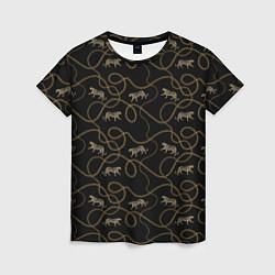 Женская футболка Versace Леопарды и цепи