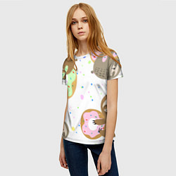 Футболка женская Милый Ленивец, цвет: 3D-принт — фото 2