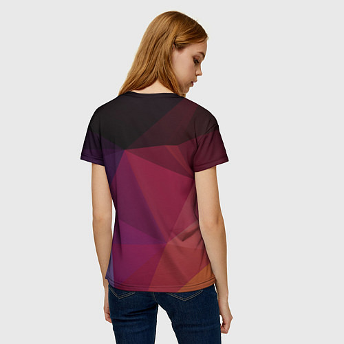 Женская футболка Полигональный фон / 3D-принт – фото 4