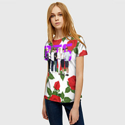 Футболка женская BTS Roses White, цвет: 3D-принт — фото 2