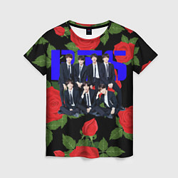 Женская футболка BTS Roses Black