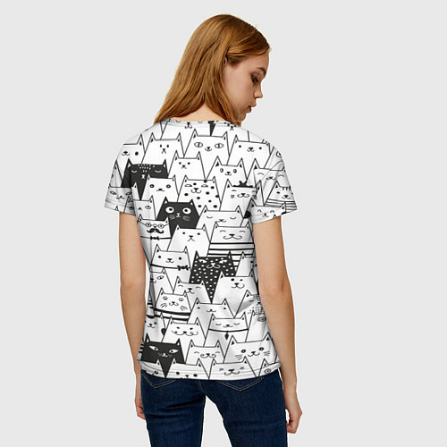 Женская футболка КОТЫ WHITE / 3D-принт – фото 4