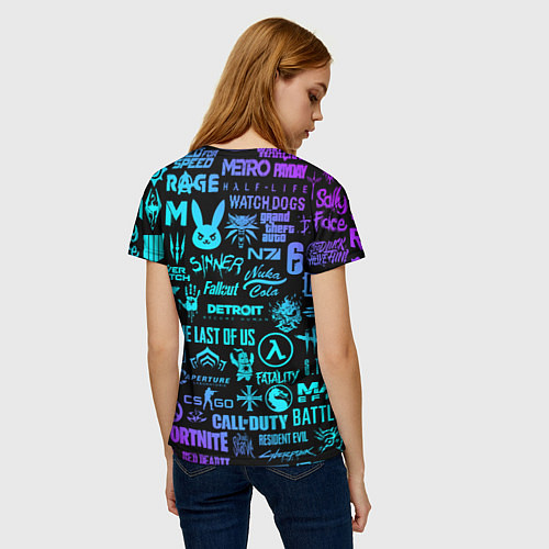 Женская футболка ЛОГОТИПЫ ИГР / 3D-принт – фото 4