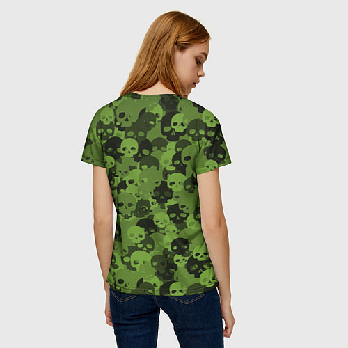 Женская футболка Камуфляж Черепа Текстура / 3D-принт – фото 4