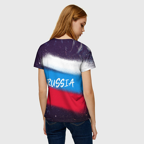 Женская футболка Russia Bear / 3D-принт – фото 4