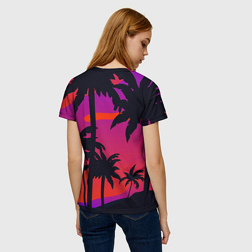 Женская футболка Тропический пляж / 3D-принт – фото 4