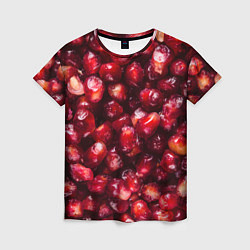 Женская футболка Много ягод граната ярко сочно