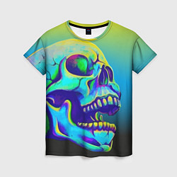 Женская футболка Neon skull