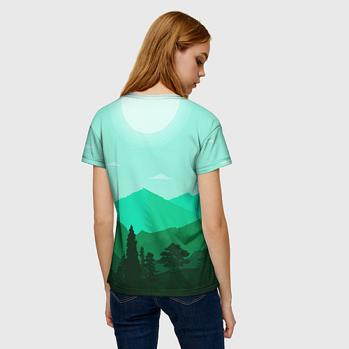 Женская футболка Горы пейзаж дикая природа / 3D-принт – фото 4