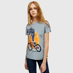 Футболка женская Космический велосипедист Z, цвет: 3D-принт — фото 2