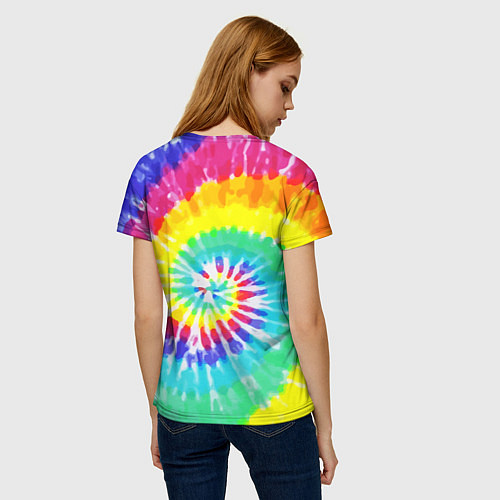 Женская футболка TIE-DYE СТЕНА / 3D-принт – фото 4