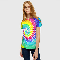 Футболка женская TIE-DYE СТЕНА, цвет: 3D-принт — фото 2