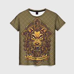 Женская футболка Золотой лев на кресте