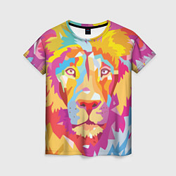 Женская футболка Акварельный лев
