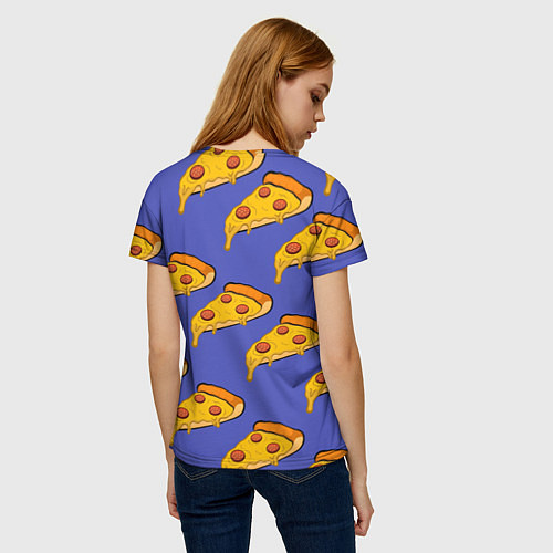 Женская футболка Кусочки пиццы / 3D-принт – фото 4