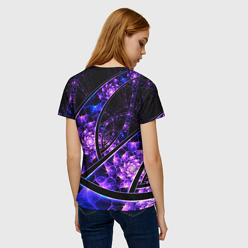Женская футболка Фрактал линии / 3D-принт – фото 4